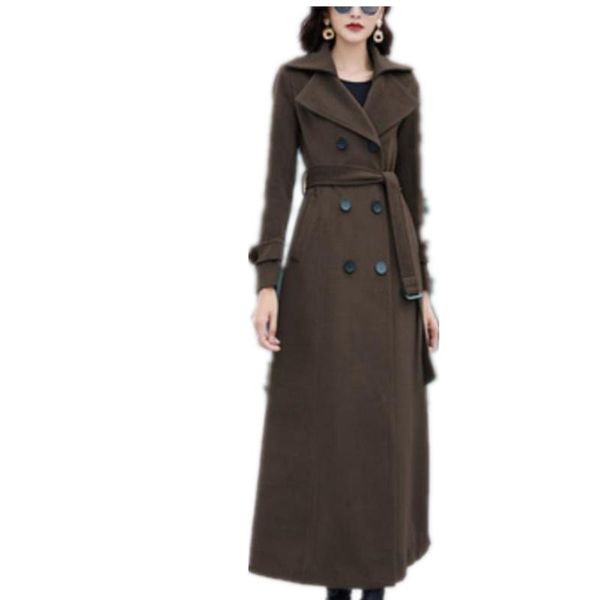 women's wool & blends plus size 3xlx-long double breasted slim woolen overcoat women high waist fashion blend coat, Black
women's wool & blends plus size 3xlx-long double breasted slim woolen overcoat women high waist fashion blend coat, Black