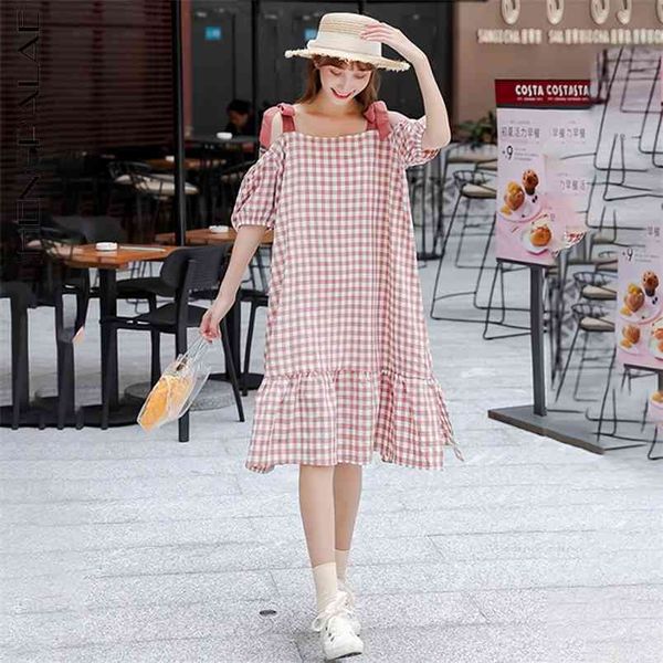 red plaid dress women's summer slash neck loose bandage short sleeve knee-length dresses female tide 5e300 210427, White;black
red plaid dress women's summer slash neck loose bandage short sleeve knee-length dresses female tide 5e300 210427, White;black