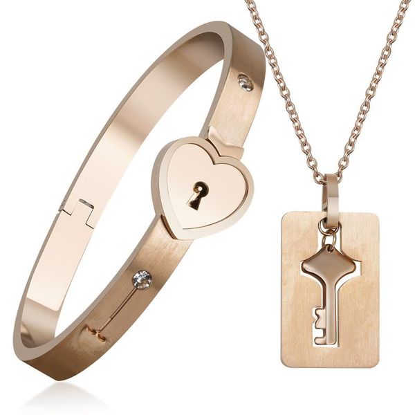 earrings & necklace heart bracelet love titanium steel pendant bangle couple concentric lock inlaid zircon stainless bracelate, Silver
earrings & necklace heart bracelet love titanium steel pendant bangle couple concentric lock inlaid zircon stainless bracelate, Silver