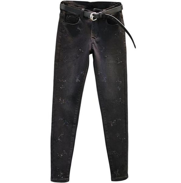 plus size 3xl butterfly diamond black jeans women spring autumn high waist stretch slim denim pencil pants s714 women's, Blue
plus size 3xl butterfly diamond black jeans women spring autumn high waist stretch slim denim pencil pants s714 women's, Blue