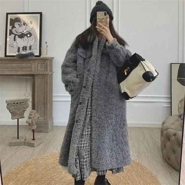 women's fur & faux plush cotton padded thick lamb jacket for winter warm long coat plus size jackets female outwear 87hc, Black
women's fur & faux plush cotton padded thick lamb jacket for winter warm long coat plus size jackets female outwear 87hc, Black