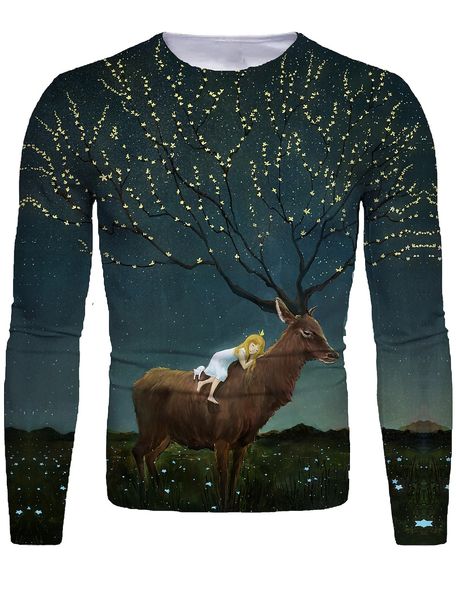 men's christmas 3d printing t-shirt long sleeve luminous little fairy color-blocking streetwear round neck high quality, White;black
men's christmas 3d printing t-shirt long sleeve luminous little fairy color-blocking streetwear round neck high quality, White;black