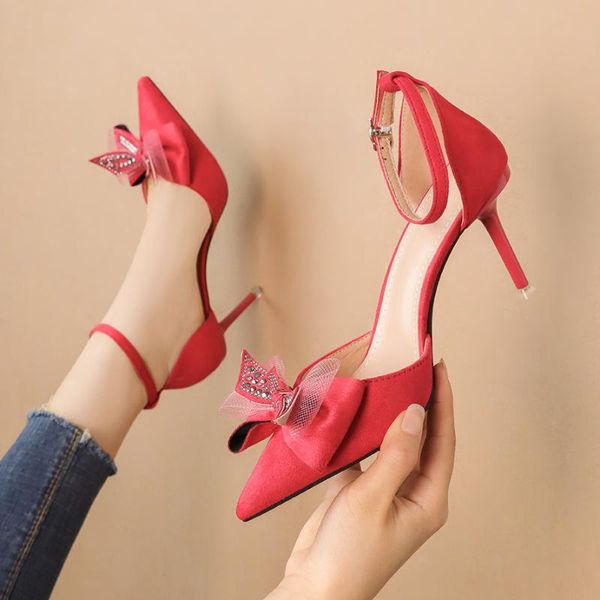 anance summer women's shoes pointed shallow mouth high heels thin heel sandals bow banquet wedding women, Black
anance summer women's shoes pointed shallow mouth high heels thin heel sandals bow banquet wedding women, Black