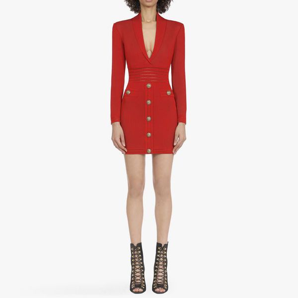 autumn women red v neck long sleeve dress buttons mini fashion club celebrity evening runway party dresses 210423, Black;gray
autumn women red v neck long sleeve dress buttons mini fashion club celebrity evening runway party dresses 210423, Black;gray