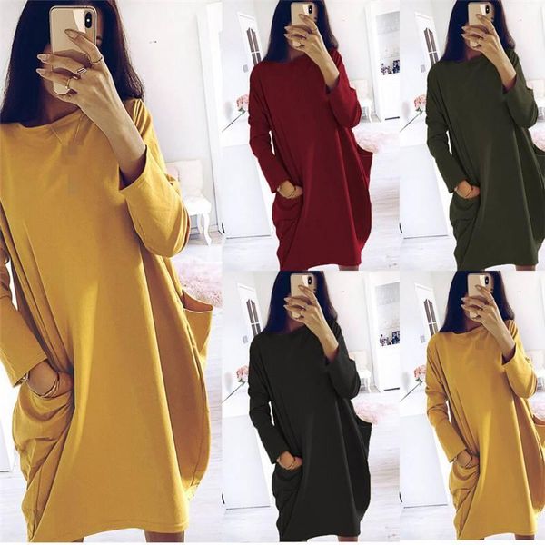 casual dresses womens long sleeve pockets tunic ladies loose pullover blouse dress, Black;gray
casual dresses womens long sleeve pockets tunic ladies loose pullover blouse dress, Black;gray