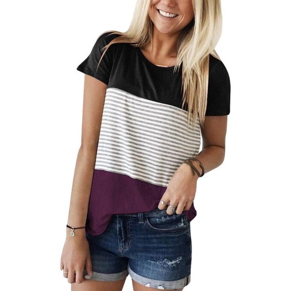 summer o-neck loose women short sleeve stripe splicing t-shirt female casual fashion soft plus size women's, White
summer o-neck loose women short sleeve stripe splicing t-shirt female casual fashion soft plus size women's, White