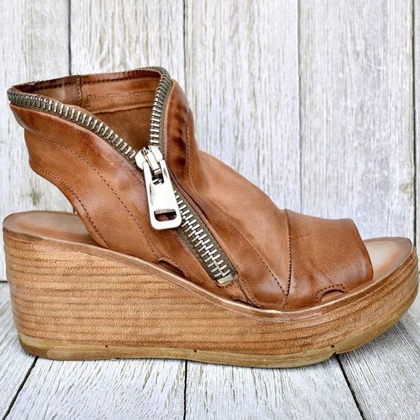 slippers women summer sandals mid heels wedges shoes ladies vintage pu leather plus size sandalias peep toe zipper female 2021, Black
slippers women summer sandals mid heels wedges shoes ladies vintage pu leather plus size sandalias peep toe zipper female 2021, Black