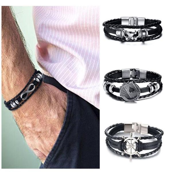 charm bracelets infinity men bracelet genuine leather black hand chain friendship brazelt women fashion 2021 pulseira masculina drop, Golden;silver
charm bracelets infinity men bracelet genuine leather black hand chain friendship brazelt women fashion 2021 pulseira masculina drop, Golden;silver