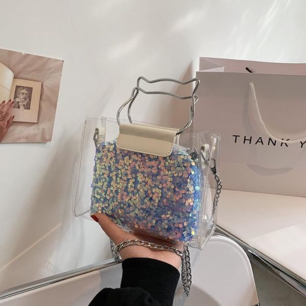 evening bags luxury sequins cat ears handbags women shining transparent bucket bag chains bling clear pvc jelly small shoulder female
evening bags luxury sequins cat ears handbags women shining transparent bucket bag chains bling clear pvc jelly small shoulder female