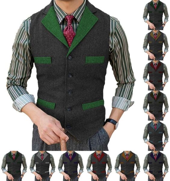 men's vests business mens tweed waistcoats vintage notch lapel retro herringbone wool, Black;white
men's vests business mens tweed waistcoats vintage notch lapel retro herringbone wool, Black;white