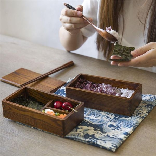 dinnerware sets japanese rectangle wood double layer lunch box salad sushi picnic bento portable container fruit storage tableware 
dinnerware sets japanese rectangle wood double layer lunch box salad sushi picnic bento portable container fruit storage tableware