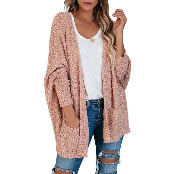 women's knits & tees autumn and winter toothbrush fleece cardigan comfortable loose bat sleeve pocket sweater my19063, White
women's knits & tees autumn and winter toothbrush fleece cardigan comfortable loose bat sleeve pocket sweater my19063, White
