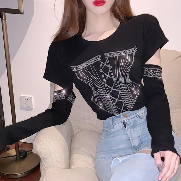 lucyever hollow out crystal design t shirts women 2021 spring slim fit bottoming shirt o neck pullovers female women's t-shirt, White
lucyever hollow out crystal design t shirts women 2021 spring slim fit bottoming shirt o neck pullovers female women's t-shirt, White