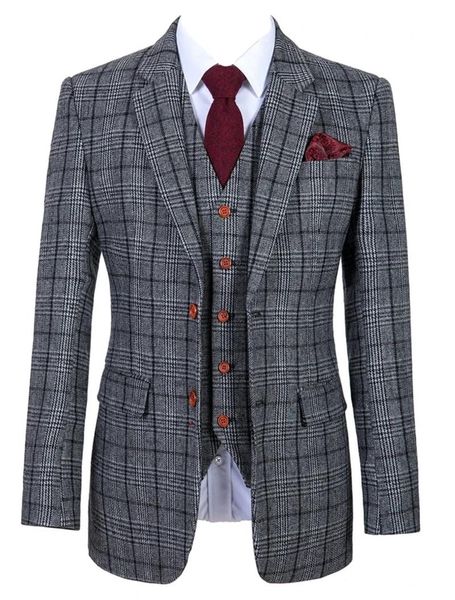 men's suits & blazers mens 3-piece suit plaid notched lapel tuxedo blazer jacket pants vest set, White;black
men's suits & blazers mens 3-piece suit plaid notched lapel tuxedo blazer jacket pants vest set, White;black