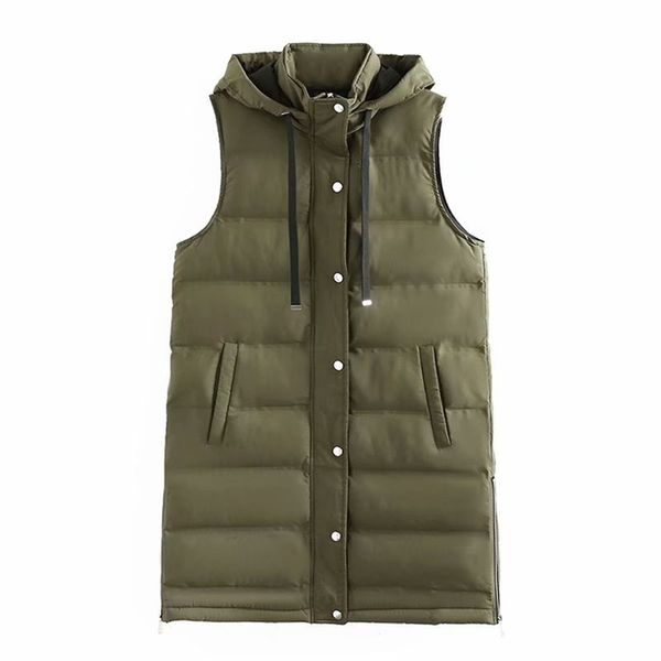 za women fashion seamless pressure glue fill cotton hooded vest coat vintage female waistcoat chic 211105, Black;white
za women fashion seamless pressure glue fill cotton hooded vest coat vintage female waistcoat chic 211105, Black;white