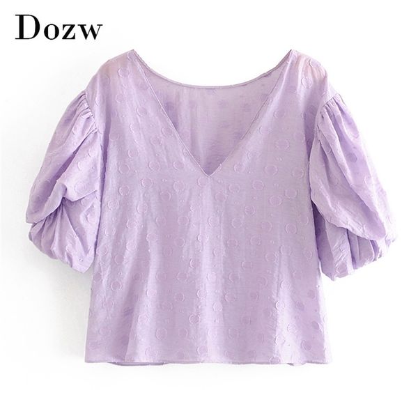 backless blouse women puff short sleeve chic ladies o neck polka dot shirt elegant casual blouses blusas 210515, White
backless blouse women puff short sleeve chic ladies o neck polka dot shirt elegant casual blouses blusas 210515, White