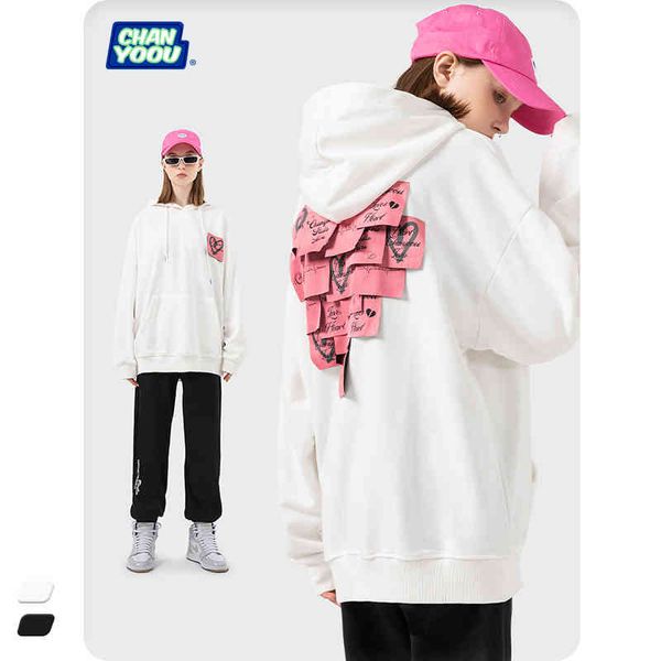 qianyao fashion brand plush thickened love post it note men's loose couple's throw hoodie, Black
qianyao fashion brand plush thickened love post it note men's loose couple's throw hoodie, Black