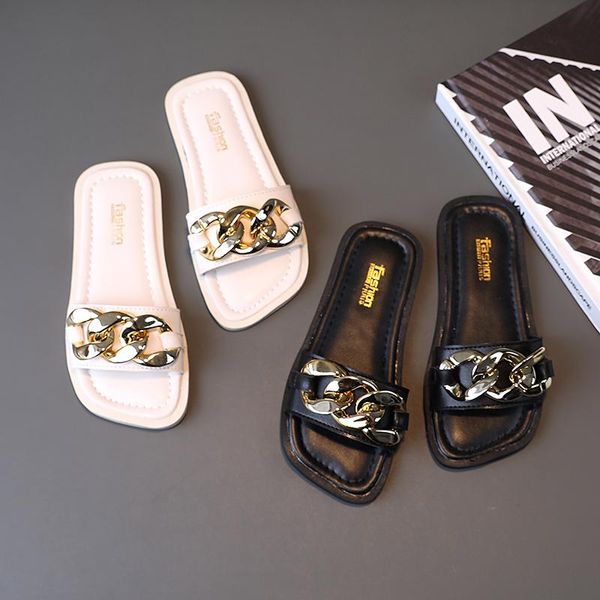 girls slippers vintage autumn summer kids wide metal chain pu leather comfortable rubber indoor outdoor princess baby slipper, Black;grey
girls slippers vintage autumn summer kids wide metal chain pu leather comfortable rubber indoor outdoor princess baby slipper, Black;grey