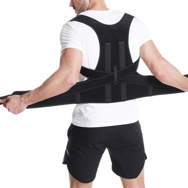 back support adjustable posture corrector shoulder brace spine health postural fixer tape, Black;blue
back support adjustable posture corrector shoulder brace spine health postural fixer tape, Black;blue