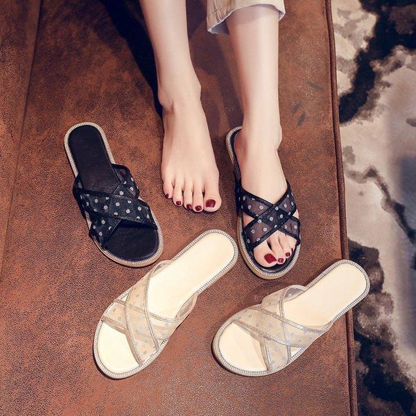 slippers 2021summer woman flats polka dot mesh sandals ladies round toe patchwork leisure slides female casual flip-flops shoes, Black
slippers 2021summer woman flats polka dot mesh sandals ladies round toe patchwork leisure slides female casual flip-flops shoes, Black
