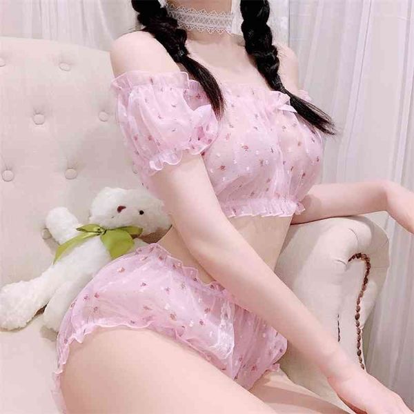 kawaii summer pajamas female transparent princess home clothes 2 piece set pajamas for women lolita sleepwear lingerie 210325, Black;red
kawaii summer pajamas female transparent princess home clothes 2 piece set pajamas for women lolita sleepwear lingerie 210325, Black;red