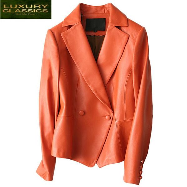 women's leather & faux jacket real genuine women clothes 2021 100% sheepskin coat female spring korean vintage elegant ol slim suit out, Black
women's leather & faux jacket real genuine women clothes 2021 100% sheepskin coat female spring korean vintage elegant ol slim suit out, Black
