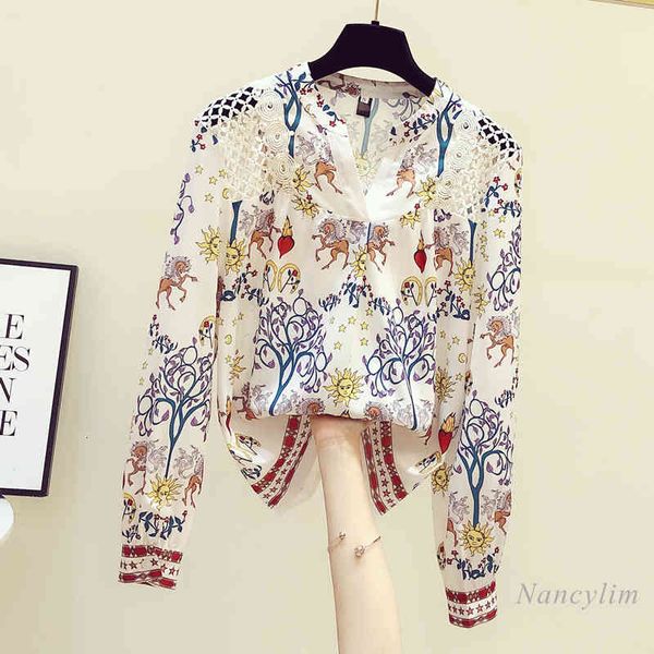 blouses off shoulder blouse women fashion printed hollow lace patch shirts lady all-matching loose chiffon spring summer, White
blouses off shoulder blouse women fashion printed hollow lace patch shirts lady all-matching loose chiffon spring summer, White