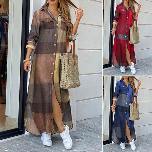 zanzea 2021 fashion female longue robe women autumn vintage long sleeves maxi shirt dress casual plaid vestidos plus size 5xl x0521, Black;gray
zanzea 2021 fashion female longue robe women autumn vintage long sleeves maxi shirt dress casual plaid vestidos plus size 5xl x0521, Black;gray