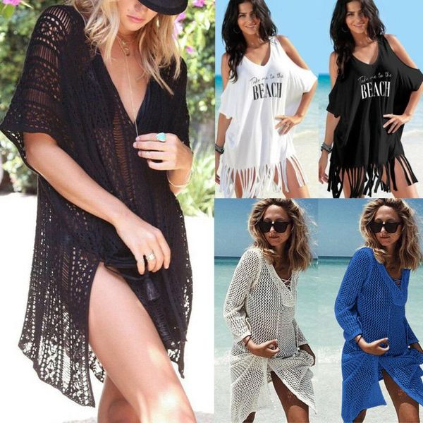 women's swimwear 2021 fashion women beach bikini cover up hallow out crochet knitting wear dress female swimsuit bathing suit, White;black
women's swimwear 2021 fashion women beach bikini cover up hallow out crochet knitting wear dress female swimsuit bathing suit, White;black