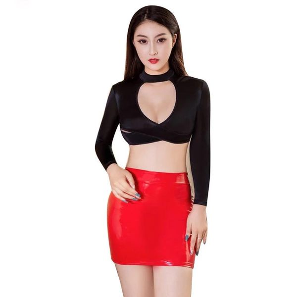 skirts women low waist back split pencil tight mini skirt shiny pu faux leather night clubwear package hip wet look club micro, Black
skirts women low waist back split pencil tight mini skirt shiny pu faux leather night clubwear package hip wet look club micro, Black