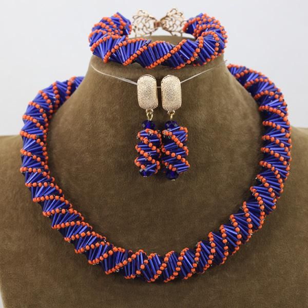 earrings & necklace unique orange/blue mix jewelry beads set handmade choker costume for party heb051, Silver
earrings & necklace unique orange/blue mix jewelry beads set handmade choker costume for party heb051, Silver