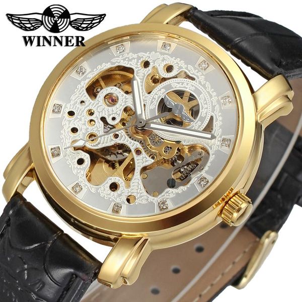 arrival black leather band wristwatch winner automatic gold skeleton watch for men brand wristwatches, Slivery;brown
arrival black leather band wristwatch winner automatic gold skeleton watch for men brand wristwatches, Slivery;brown