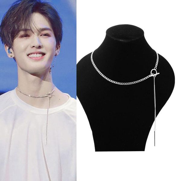 chokers idol star with the neck necklace men and women short personality long chain stainless steel, Golden;silver
chokers idol star with the neck necklace men and women short personality long chain stainless steel, Golden;silver