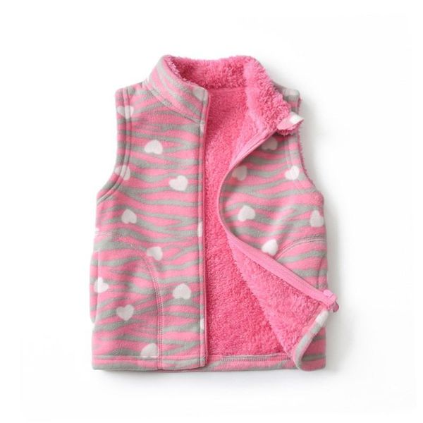 vest polar fleece for girls autumn winter high collar printed waistcoats baby cotton soft sleeveless jackets children clothing, Blue 
vest polar fleece for girls autumn winter high collar printed waistcoats baby cotton soft sleeveless jackets children clothing, Blue