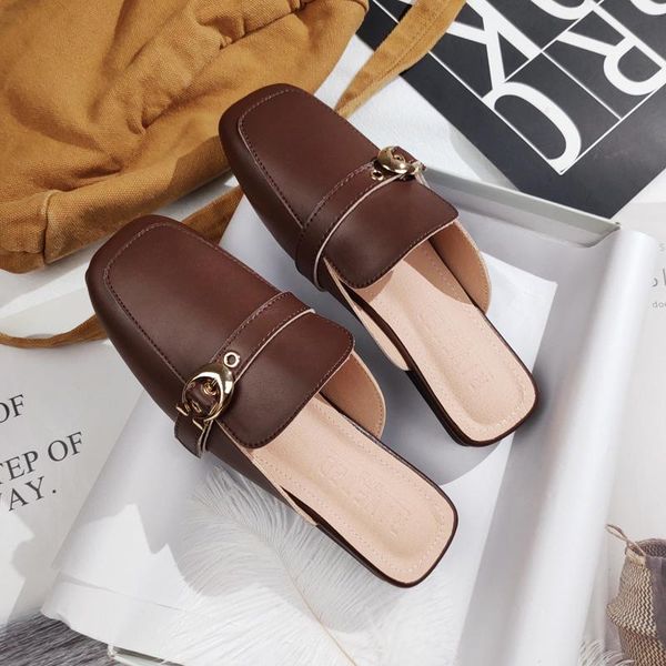 ladies spring summer square toes semi-slipper sandals casual fashion outdoor wear metal button women's size mueller shoes slippers, Black
ladies spring summer square toes semi-slipper sandals casual fashion outdoor wear metal button women's size mueller shoes slippers, Black