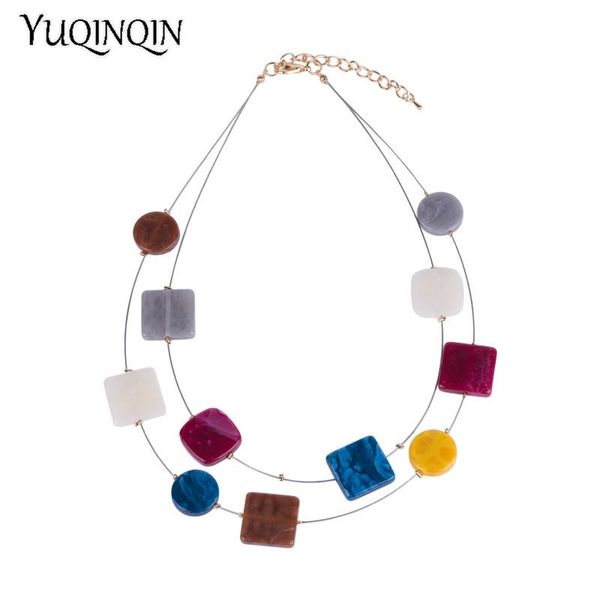 chokers classic fashion acrylic necklaces for women with colorful resin geometric pendants metal long chains party jewelry, Golden;silver
chokers classic fashion acrylic necklaces for women with colorful resin geometric pendants metal long chains party jewelry, Golden;silver