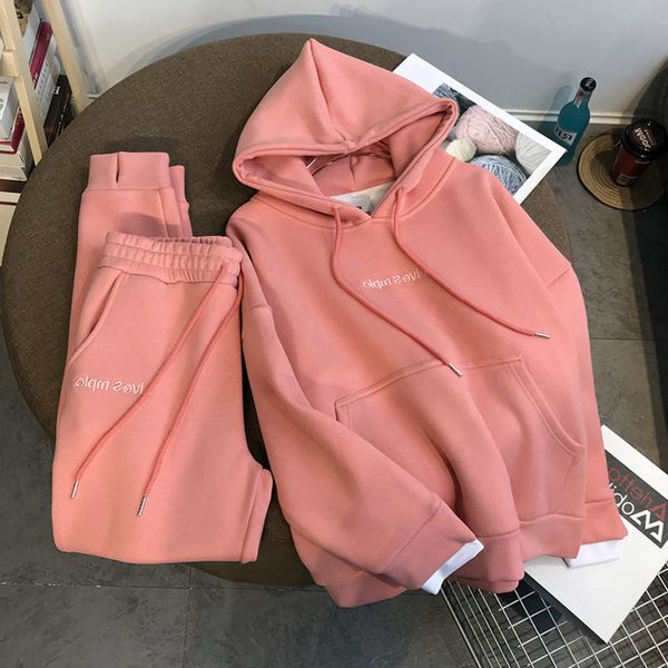 hooded sweater women's autumn and winter korean version student loose plush thickened sportswear casual two-piece suit fashion, Gray
hooded sweater women's autumn and winter korean version student loose plush thickened sportswear casual two-piece suit fashion, Gray
