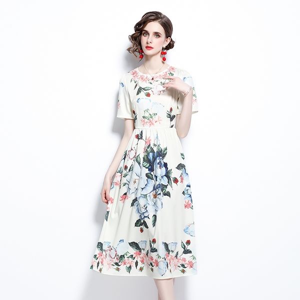 banulin women fashion runway vintage midi dress short sleeve floral print elegant ladies casual a-line vestido n62067 210603, Black;gray
banulin women fashion runway vintage midi dress short sleeve floral print elegant ladies casual a-line vestido n62067 210603, Black;gray
