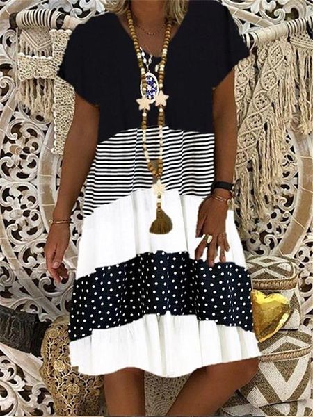 casual dresses european and american cross border express print splicing short sleeve v-neck dress, Black;gray
casual dresses european and american cross border express print splicing short sleeve v-neck dress, Black;gray