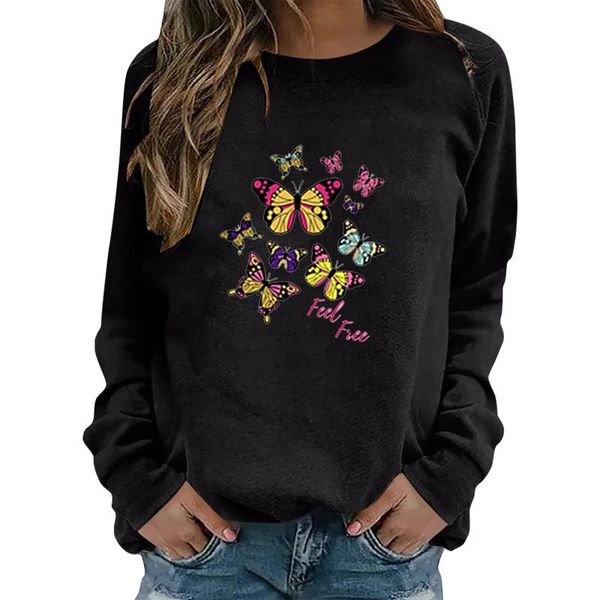 women's hoodies & sweatshirts butterfly printing goth vintage round neck pullovers long sleeve plus size women chic gothic blouses ani, Black
women's hoodies & sweatshirts butterfly printing goth vintage round neck pullovers long sleeve plus size women chic gothic blouses ani, Black