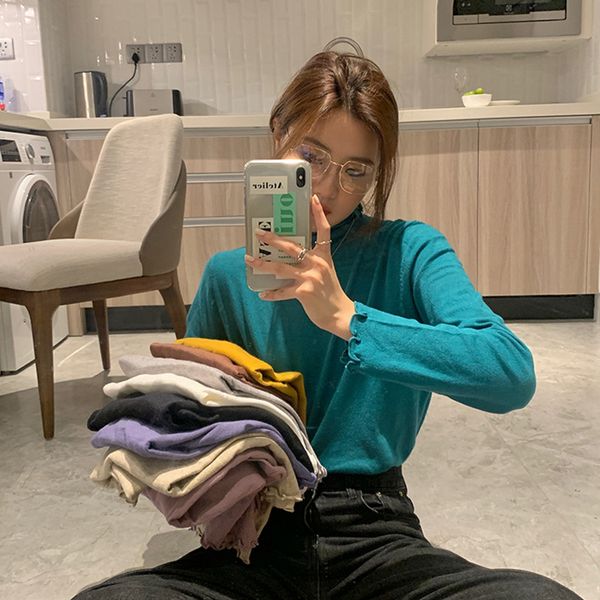 9 colors autumn korean style women knit slim small turtleneck long sleeve t-shirt womens tees shirt femme(f6684), White
9 colors autumn korean style women knit slim small turtleneck long sleeve t-shirt womens tees shirt femme(f6684), White