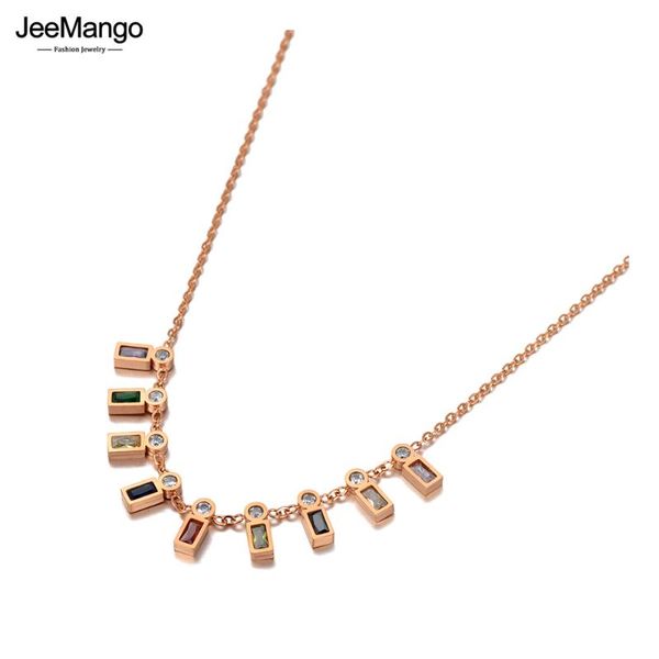 chokers jeemango trendy colorful cubic zirconia charm pendant necklace for women stainless steel bohemia party jewelry jn20136, Golden;silver
chokers jeemango trendy colorful cubic zirconia charm pendant necklace for women stainless steel bohemia party jewelry jn20136, Golden;silver