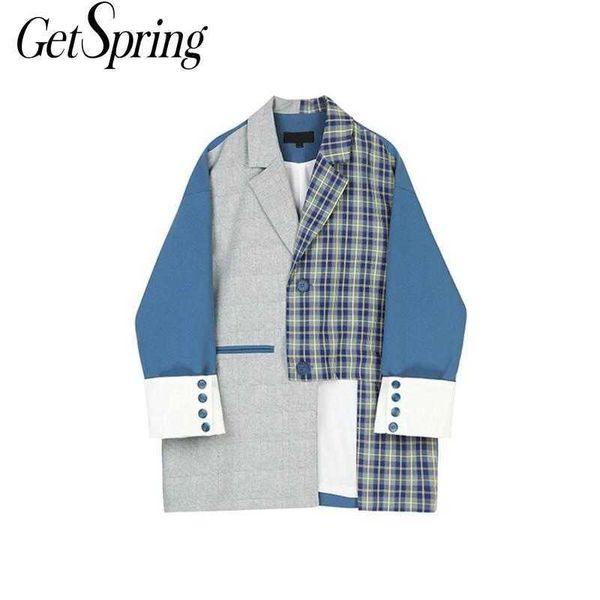 getspring women blazer asymmetry patchwork plaid blazers and jackets irregular vintage casual suit coats 210601, White;black
getspring women blazer asymmetry patchwork plaid blazers and jackets irregular vintage casual suit coats 210601, White;black