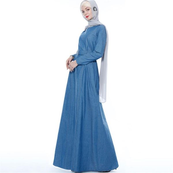 ethnic clothing 2021 european and american denim robe muslim women's lace up slim long-sleeved dress, Red
ethnic clothing 2021 european and american denim robe muslim women's lace up slim long-sleeved dress, Red