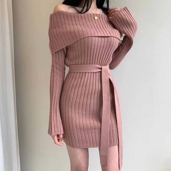 casual dresses fashion chic women's knitted dress korean slim slash neck short elegant high waist vestidos long sleeve, Black;gray
casual dresses fashion chic women's knitted dress korean slim slash neck short elegant high waist vestidos long sleeve, Black;gray
