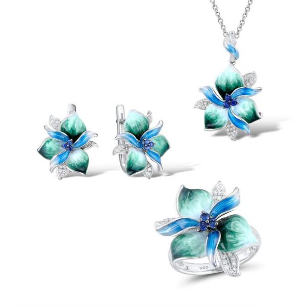 earrings & necklace vintage bloom flower enamel jewelry 925 sterling silver sets for women elegant ring set wedding party
earrings & necklace vintage bloom flower enamel jewelry 925 sterling silver sets for women elegant ring set wedding party