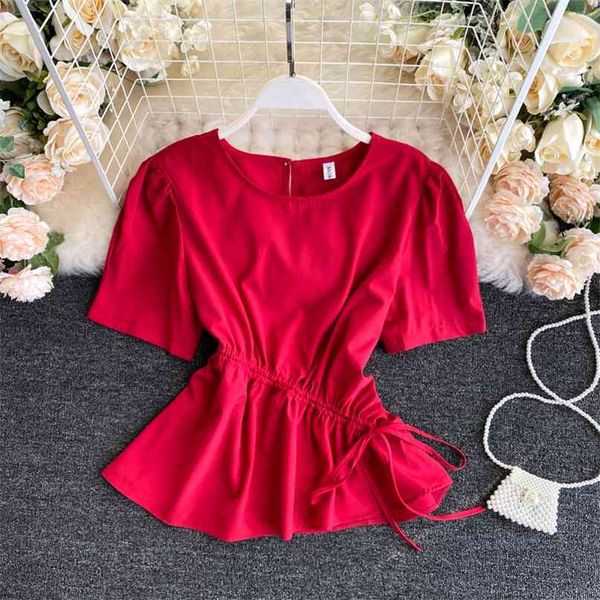 short-sleeved shirt women's fashion drawstring pleated high waist slim ruffles short summer wear blouse n292 210527, White
short-sleeved shirt women's fashion drawstring pleated high waist slim ruffles short summer wear blouse n292 210527, White