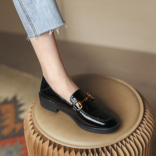 dress shoes horse buckle patent leather thick sole lefu shoes british small soft large size single for women i1mh, Black
dress shoes horse buckle patent leather thick sole lefu shoes british small soft large size single for women i1mh, Black