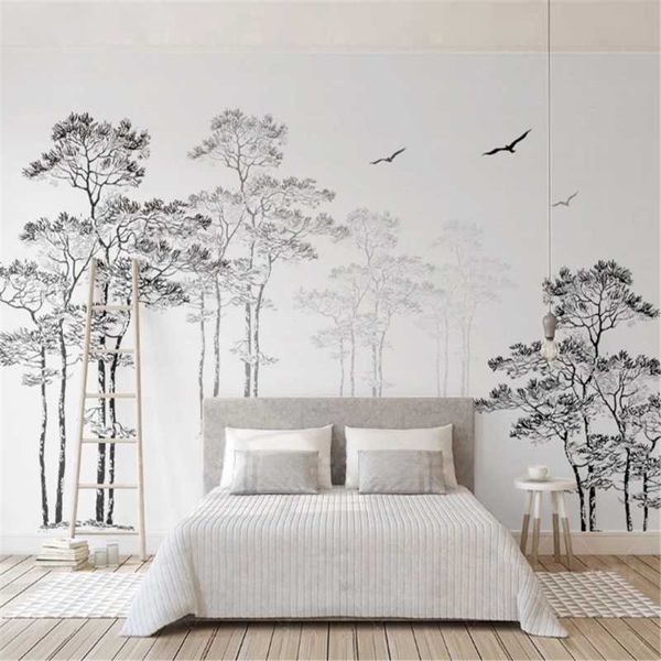 wallpapers milofi custom mural wallpaper simple nordic style black and white sketch abstract tree flying bird tv background wall cloth
wallpapers milofi custom mural wallpaper simple nordic style black and white sketch abstract tree flying bird tv background wall cloth