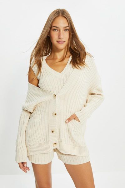 women's two piece pants trendyol pocket detail triple knitwear sub-suit bottom-twoaw22au0002, White
women's two piece pants trendyol pocket detail triple knitwear sub-suit bottom-twoaw22au0002, White